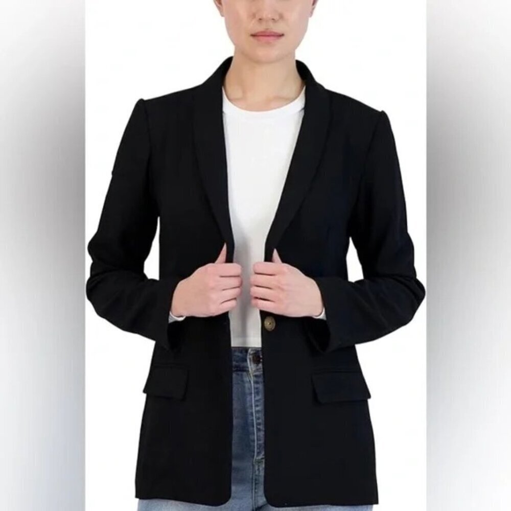 BCBGeneration Relaxed Fit Blazer Black one button XS - Picture 1 of 7